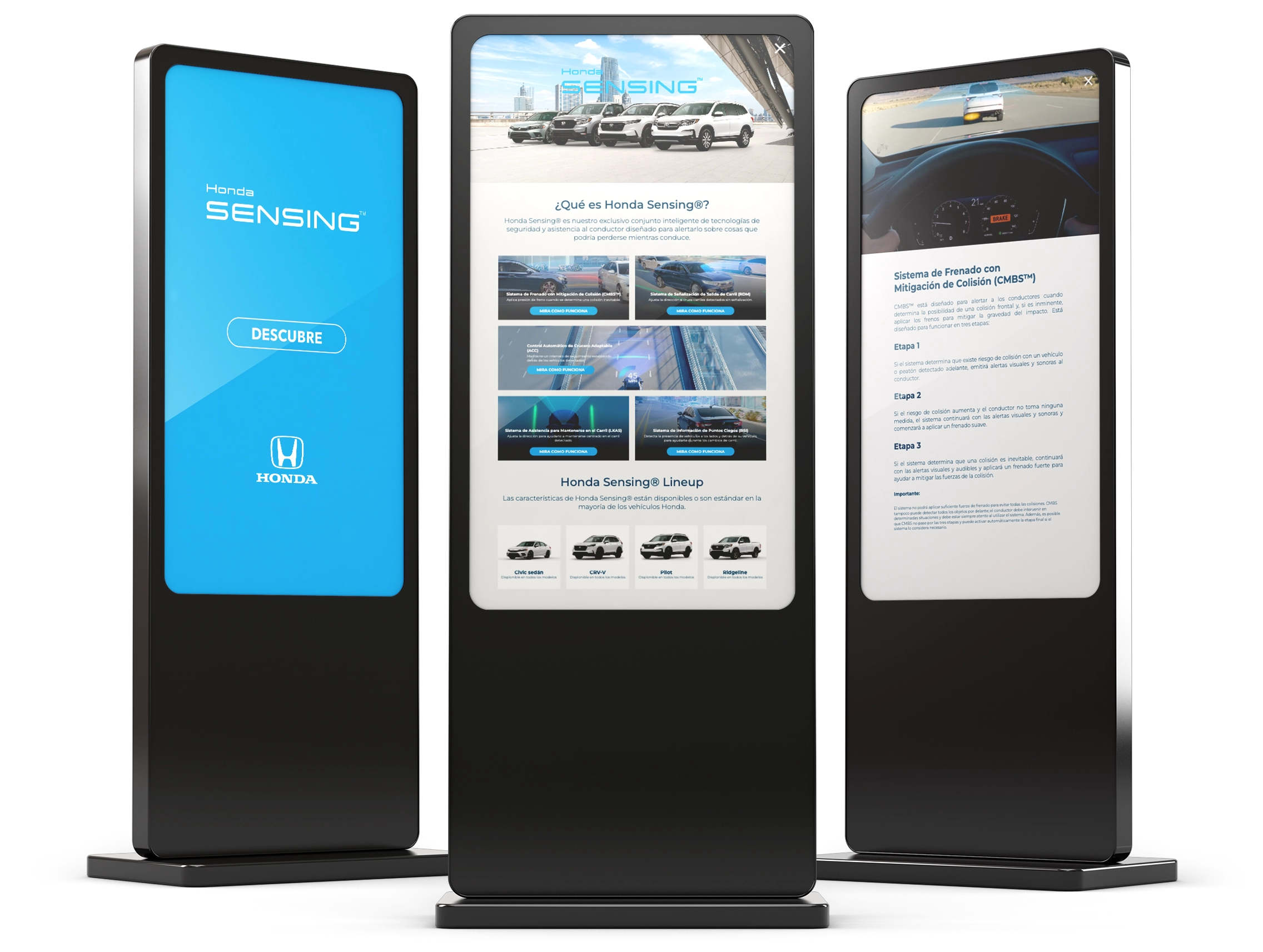 Honda Services platform main screens